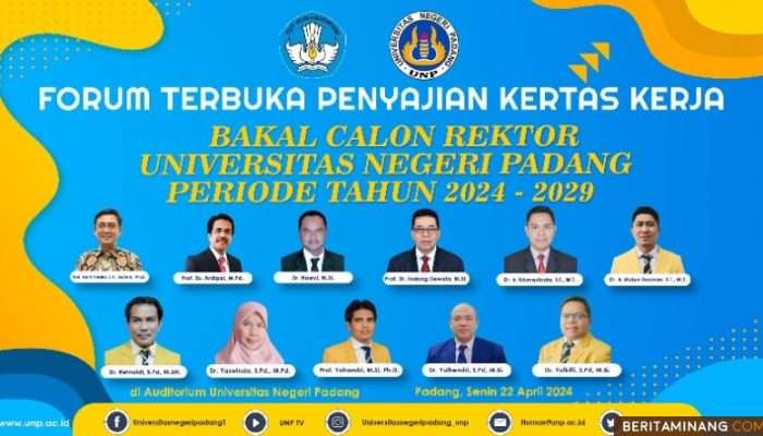 11 Balon Rektor UNP Presentasikan Kertas Kerja di Forum Terbuka Senat Akademik