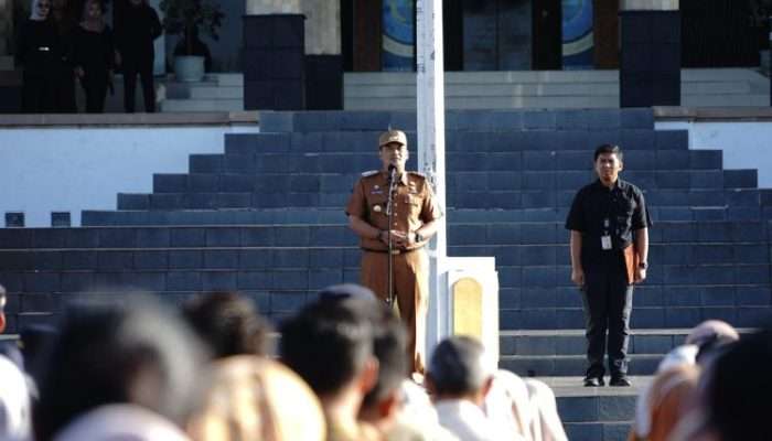 Budi Utama Pimpin Apel Gabungan Perdana sebagai Penjabat Walikota Pangkalpinang