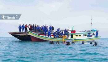 PT Timah Bersama Ditpolairud Polda Babel Lakukan Transplantasi Terumbu Karang