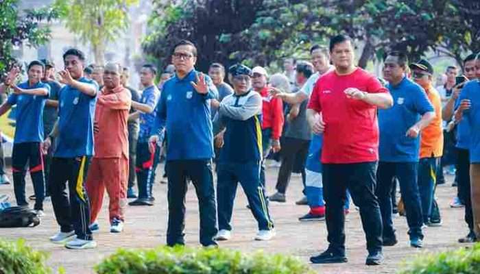 Pemkab Banyuasin Gelar Senam Bersama Menuju Pola Hidup Sehat