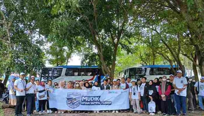 Mudik Gratis PT Timah Hantarkan Ratusan Pemudik Lebaran di Kampung Halaman