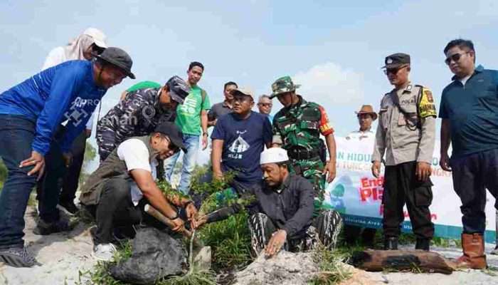PT Timah Tanam Pohon Peneduh di Kawasan Wisata Batu Tunggal
