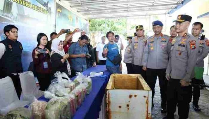 Polairud Polda Babel Temukan 11,5 Kg Sabu di Pesisir Pantai Labu Belinyu