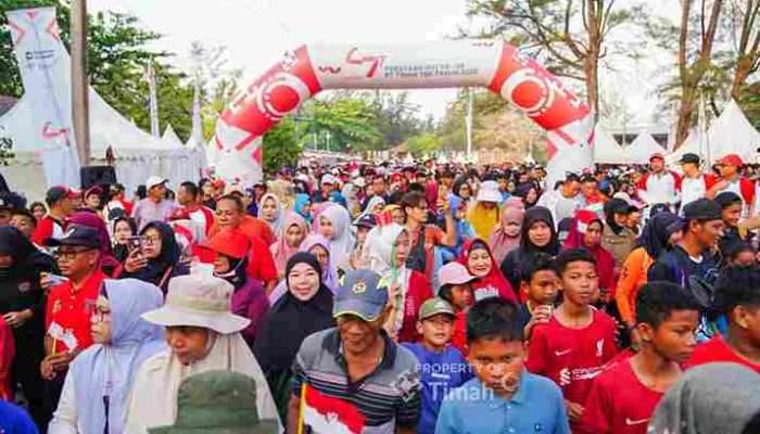 Semarak HUT ke-49 PT Timah di Belitung Timur, Ribuan Warga Ramaikan Jalan Sehat