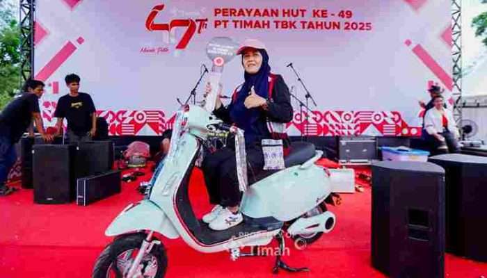Doa dan Harapan Terkabul, Deni dan Kurninarti Raih Motor Impian di Pekan Sehat HUT ke-49 PT Timah