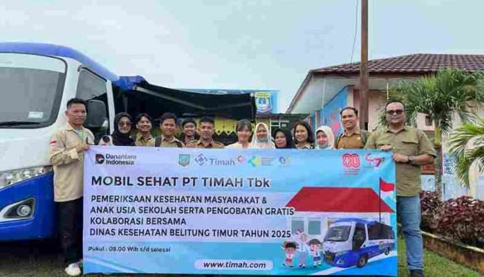 PT Timah Hadirkan Pelayanan Mobil Sehat di SMP Negeri 1 Simpang Pesak Belitung Timur