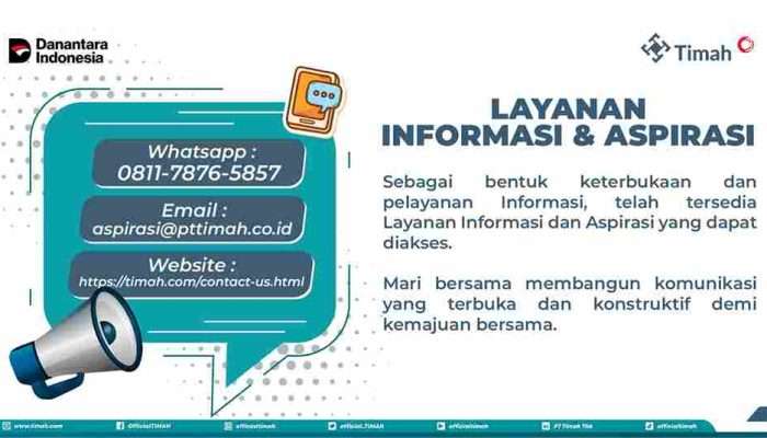 PT TIMAH Tbk Hadirkan Layanan Informasi dan Aspirasi untuk Masyarakat