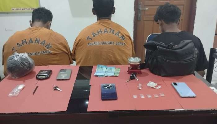 Satresnarkoba Polres Bangka Barat Tangkap Tiga Pemain Narkoba