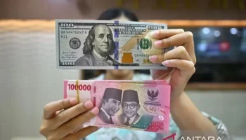 Rupiah di Penutupan Perdagangan Senin Turun ke Rp16.997 per Dolar