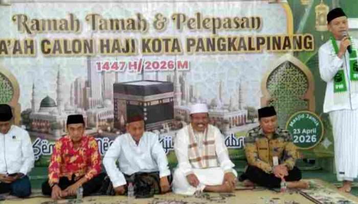 Lantunan Talbiyah ‘Labbaikallahumma labbaik’ Mengumandang di Masjid Jami’ Pangkalpinang