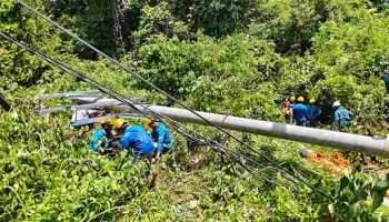 Petugas PLN Gerak Cepat Pulihkan Gangguan Akibat Robohnya Tiang Jaringan