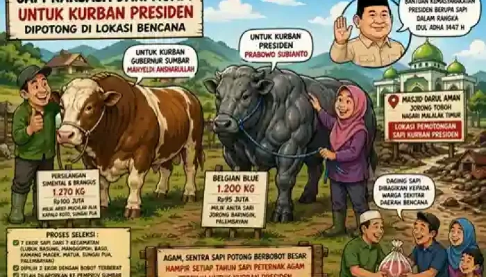 Sapi Jumbo Peternak Agam, Jadi Hewan Qurban Bantuan Presiden Prabowo
