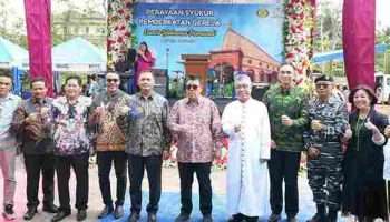 Gubernur Babel Resmikan Gereja Katolik Santo Yohanes Pemandi Stasi Baturusa