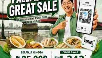 Peringati HUT Kota Palembang, QRIS BSB MOBILE Berikan Potongan Harga Rp1.343