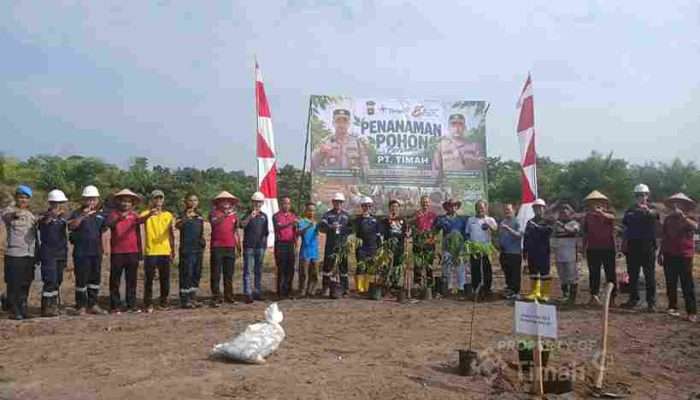 PT TIMAH dan Polres Bangka Barat Berkolaborasi Rehabilitasi Lahan Bekas Tambang