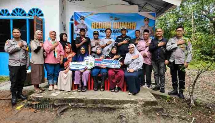 PT TIMAH dan Polres Karimun Bantu Nelayan Kundur Barat Bangun Rumah Layak Huni